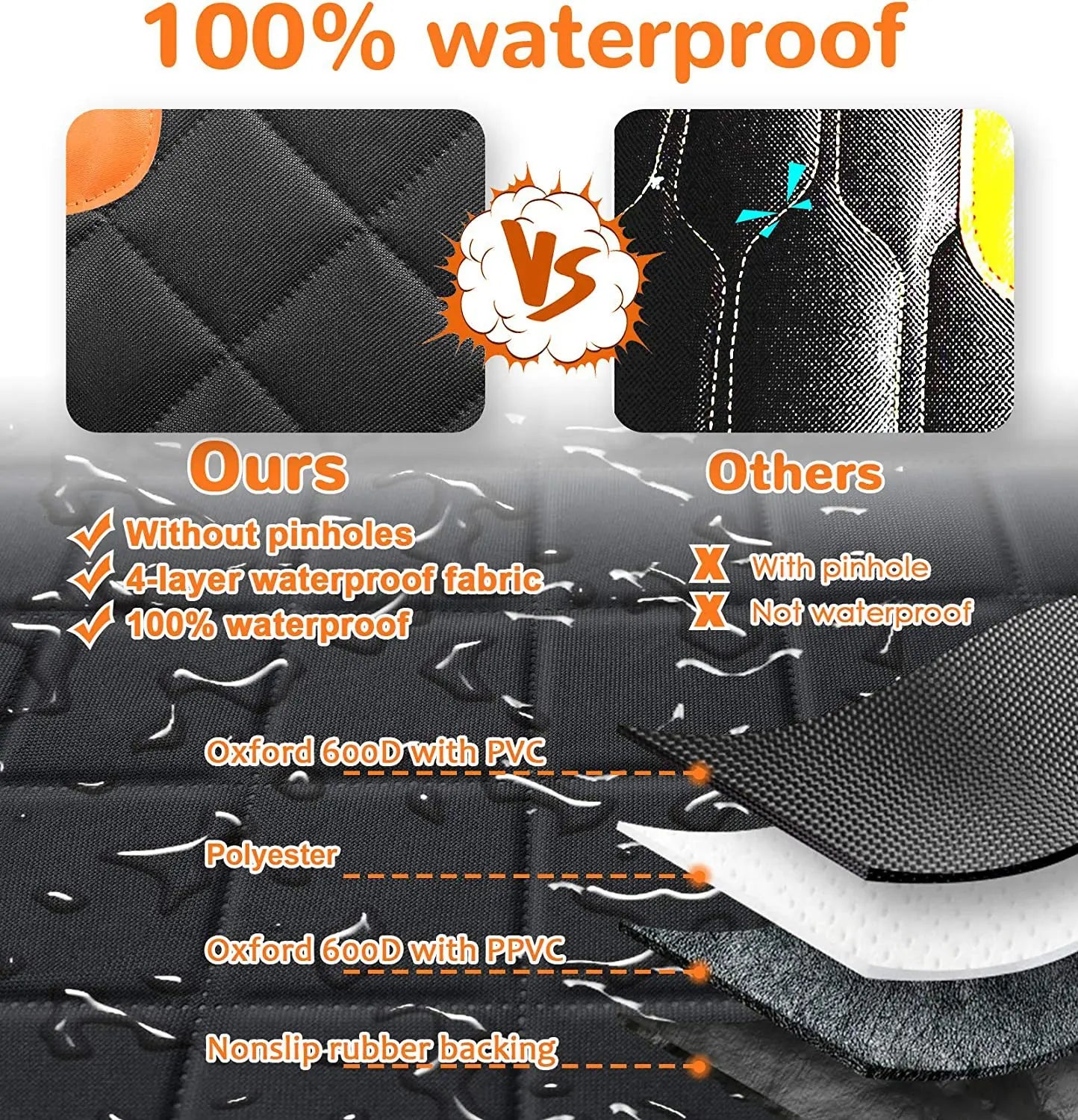 Waterproof Fordable Seat Protector Hammock Pets Dog Car Seat Cover Pet/dog