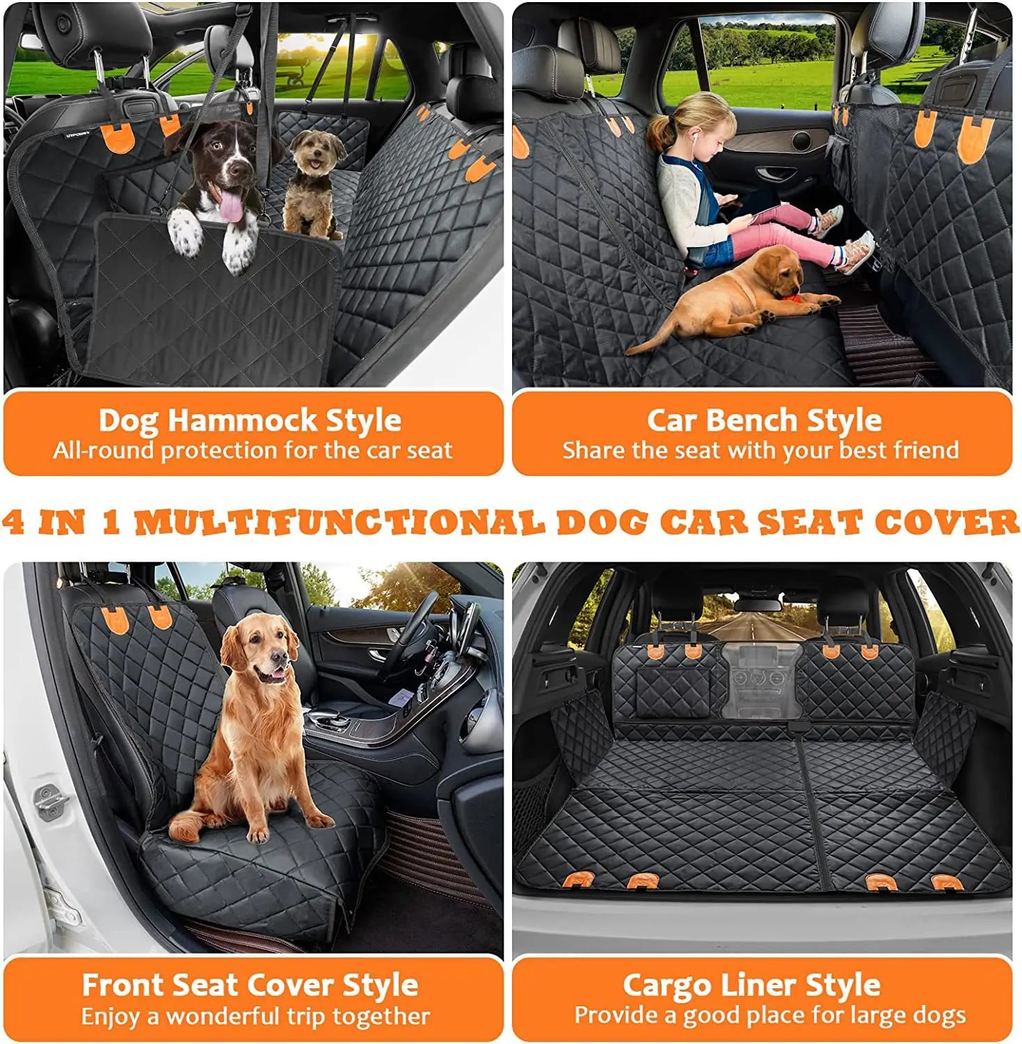 Waterproof Fordable Seat Protector Hammock Pets Dog Car Seat Cover Pet/dog