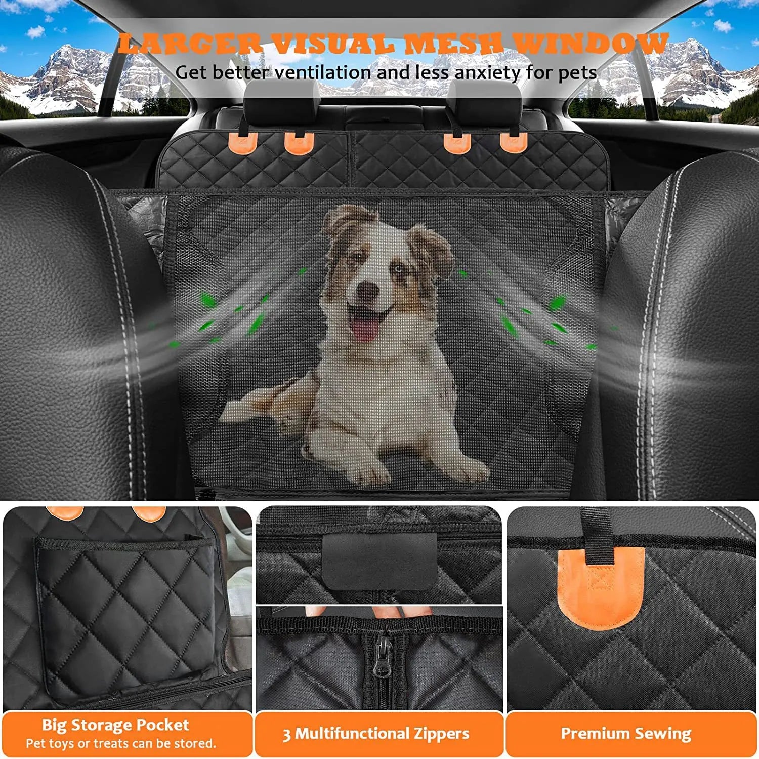 Waterproof Fordable Seat Protector Hammock Pets Dog Car Seat Cover Pet/dog